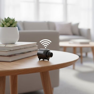 caméra de chasse sur une table a distance