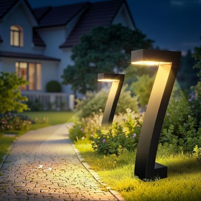 Lampe solaire exterieur chemin de lampadaire