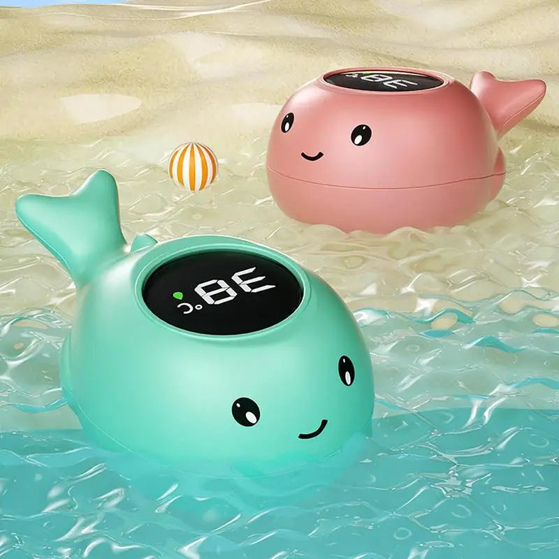 thermometre bebe Baleine de dessin animé rose et vert